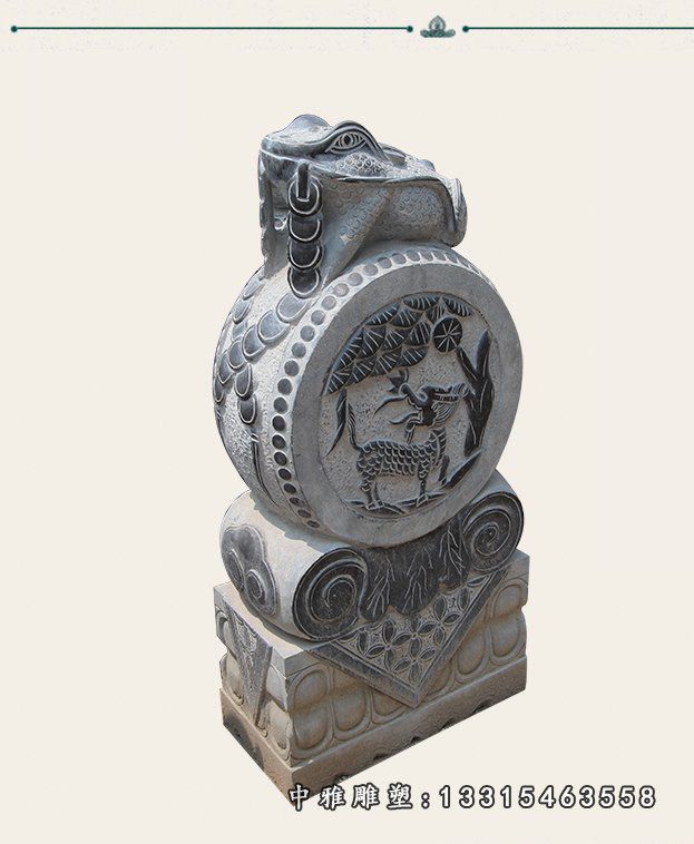 金蟾抱鼓石，石雕门墩