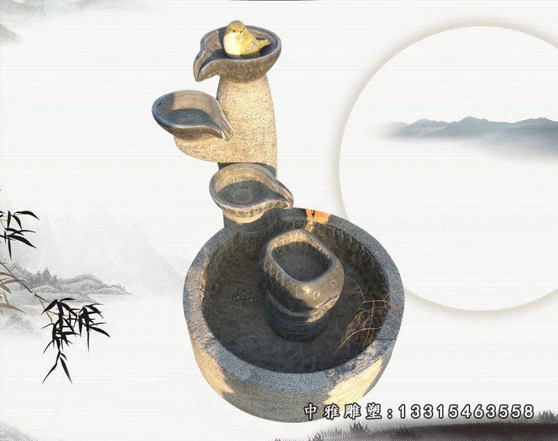 庭院石雕流水池摆件