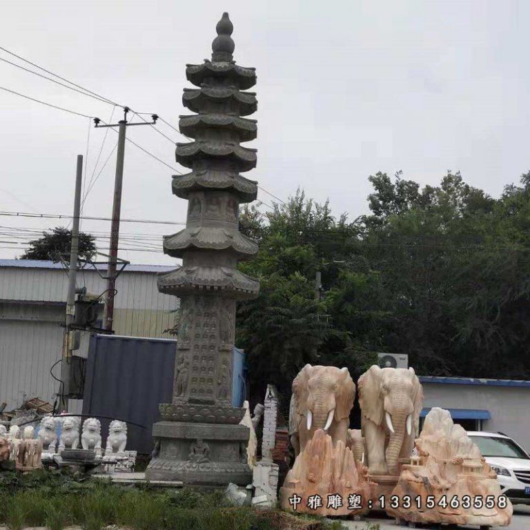 大理石雷锋塔 石雕公园景观雕塑 (4)