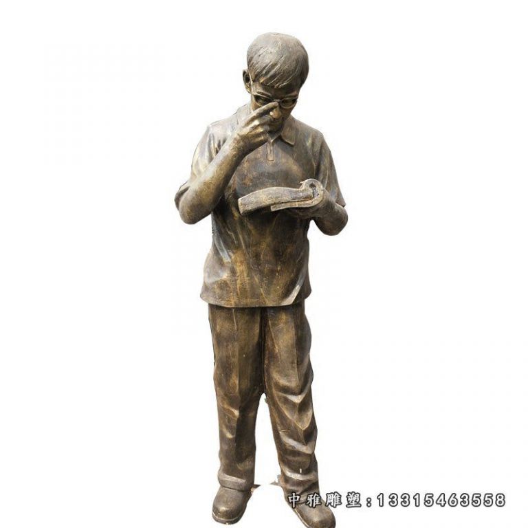 校园读书男孩人物雕塑