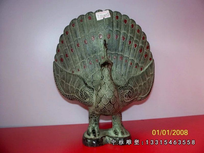 孔雀铜雕，公园动物铜雕