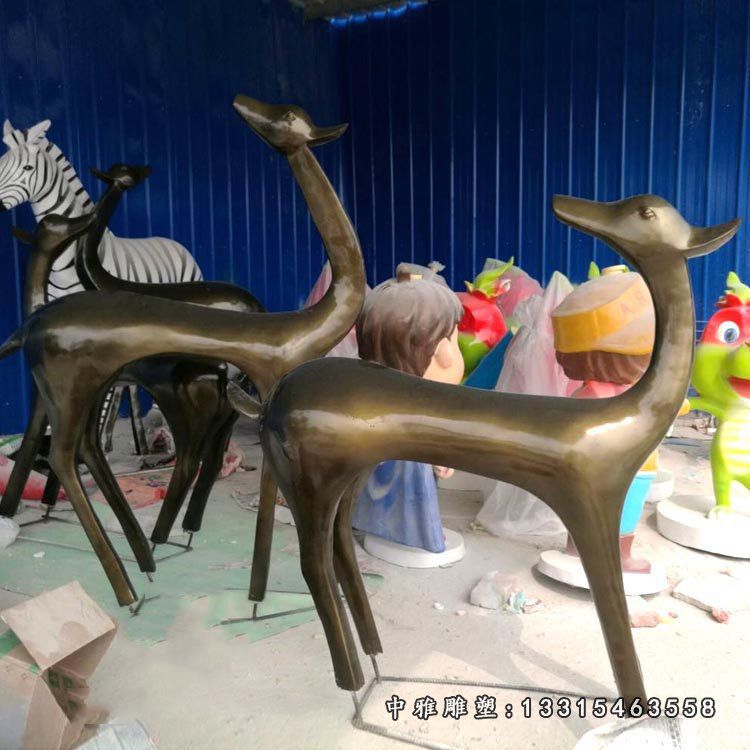 抽象鹿铜雕 小区动物铜雕 (3)