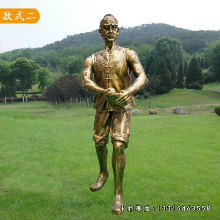 铸铜田园播种人物雕塑