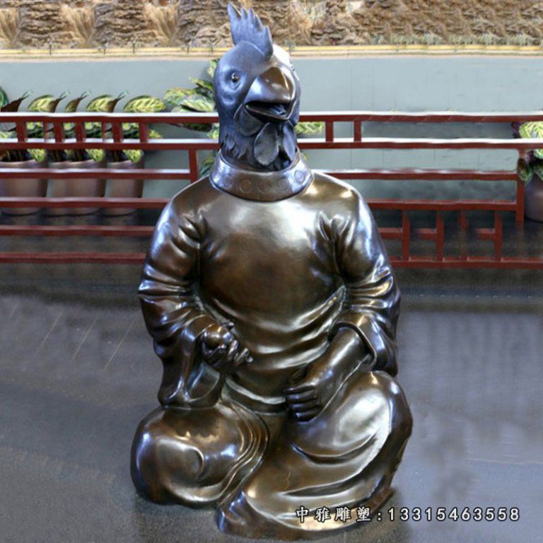 兽首人身十二生肖铜像