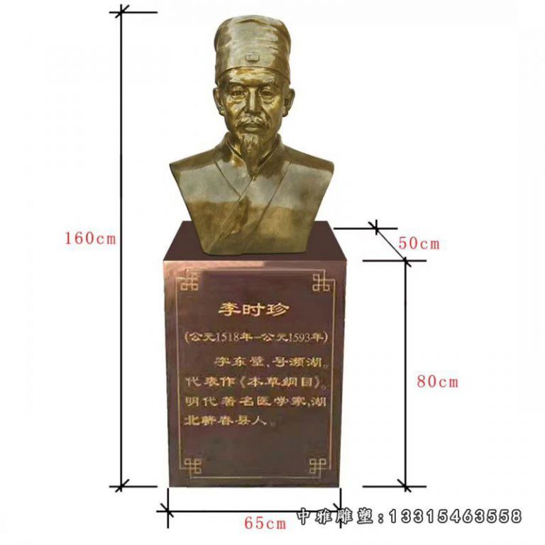 铜雕神医李时珍雕塑