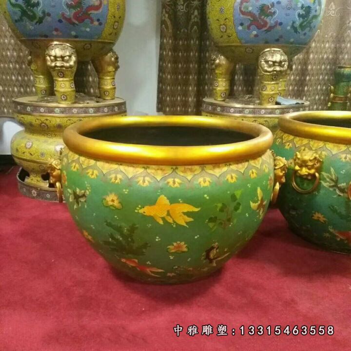 铜雕公园圆形水缸