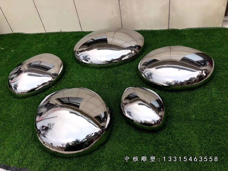 不锈钢鹅卵石雕塑 (2)