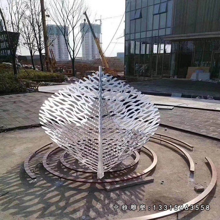 镂空树叶不锈钢景观摆件