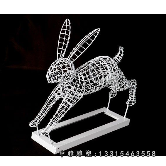商场休闲镂空兔子雕塑 (4)