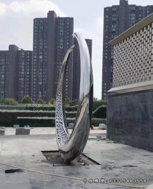 不锈钢圆环抽象雕塑 (6)