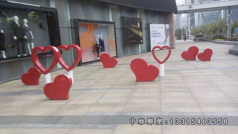 公园爱心景观不锈钢雕塑