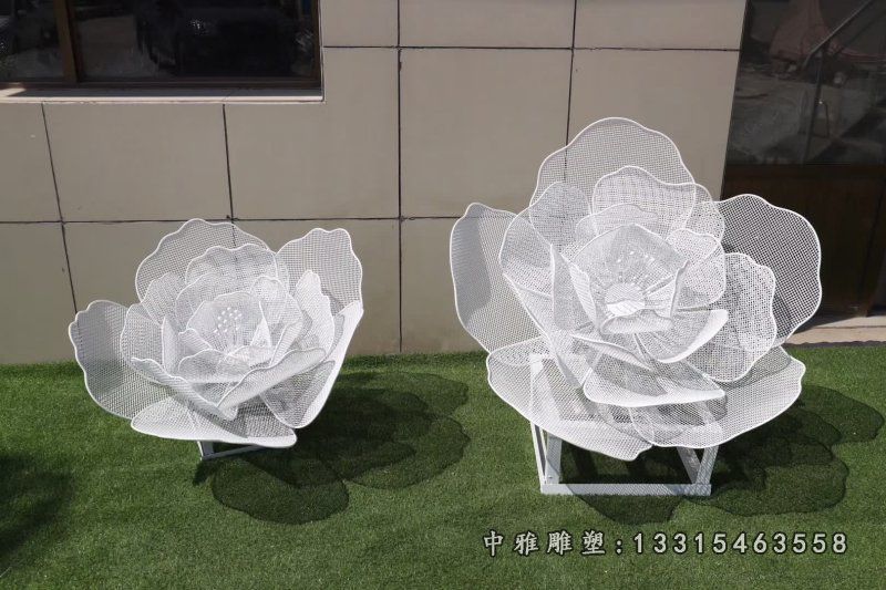 不锈钢镂空荷花雕塑 (3)