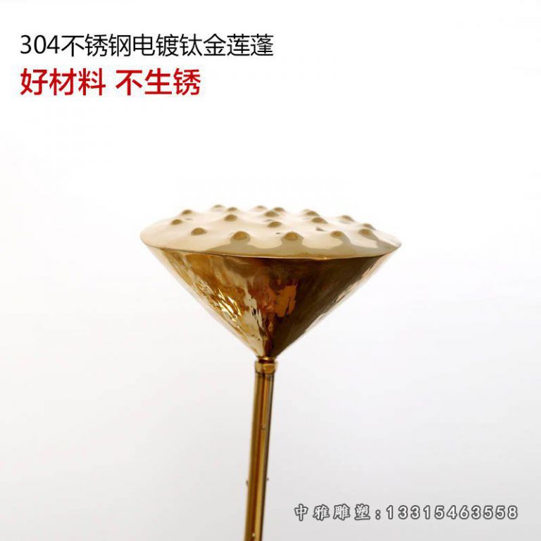 不锈钢钛金莲蓬雕塑