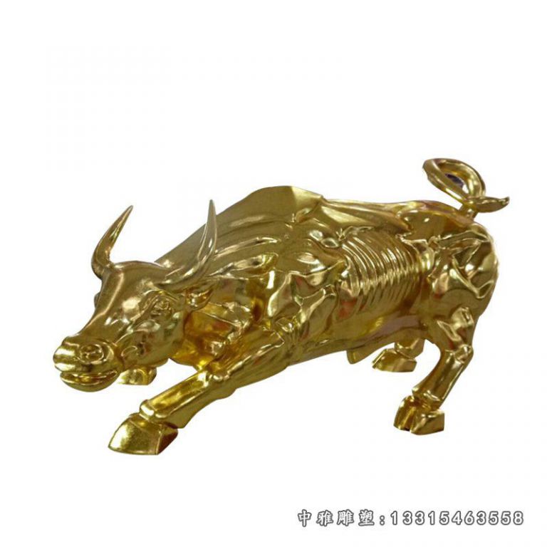 不锈钢钛金华尔街牛雕塑 (3)