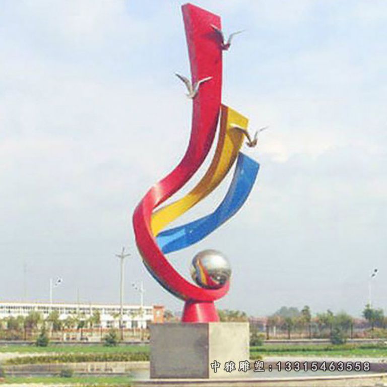 不锈钢飘带 广场景观雕塑 (1)
