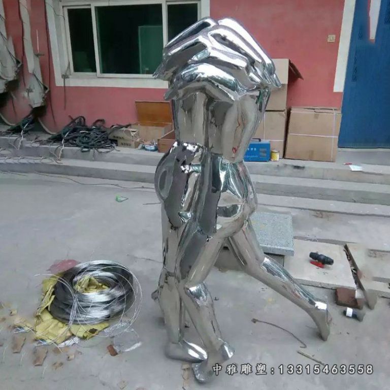 不锈钢两只手雕塑，不锈钢抽象雕塑 (1)