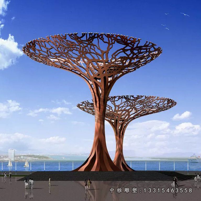 不锈钢广场景观树雕塑 (1)