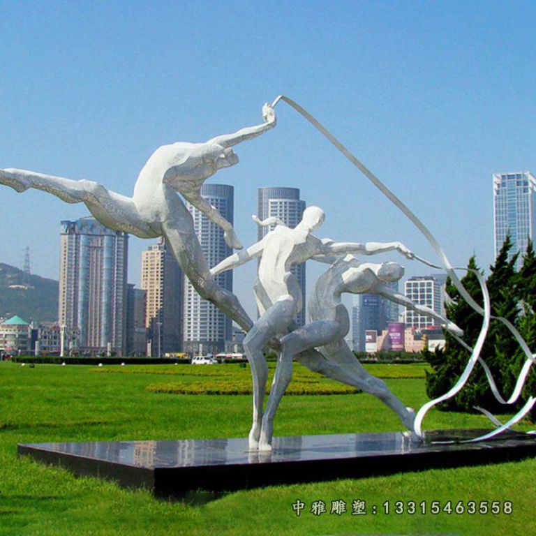 不锈钢广场体操人物雕像