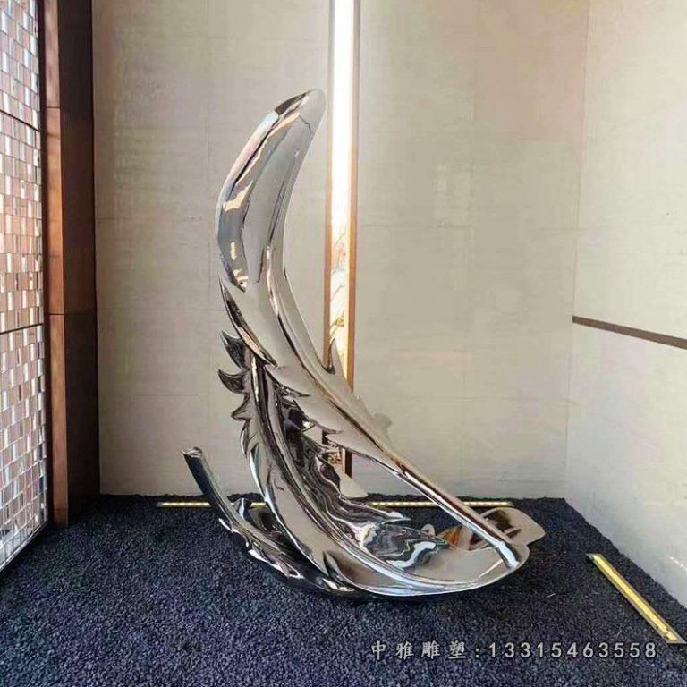 动物羽毛不锈钢景观雕塑