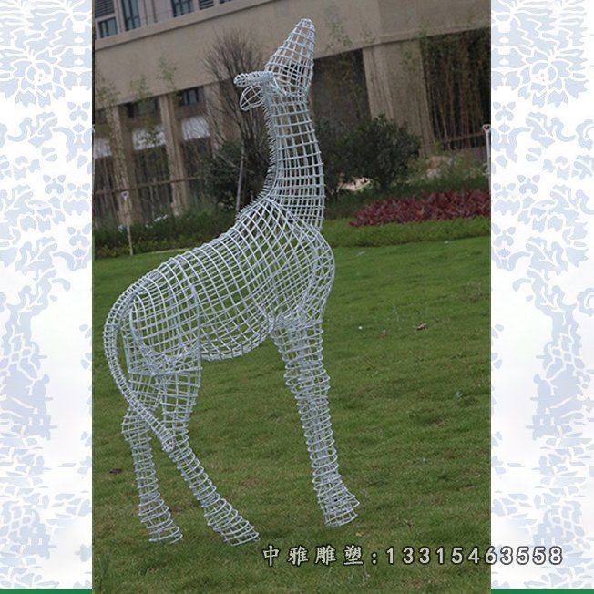 公园不锈钢动物长颈鹿