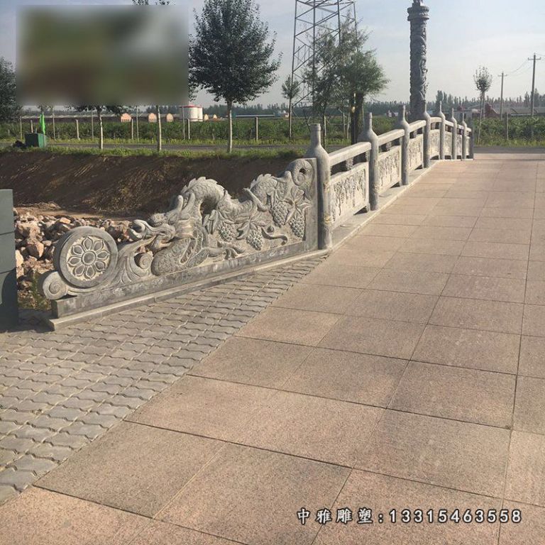 大理石降龙栏杆 石雕广场景观雕塑