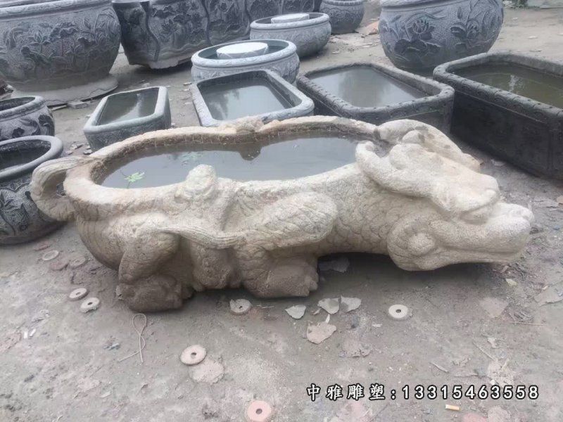 大理石公园景观龙身鱼缸 (2)