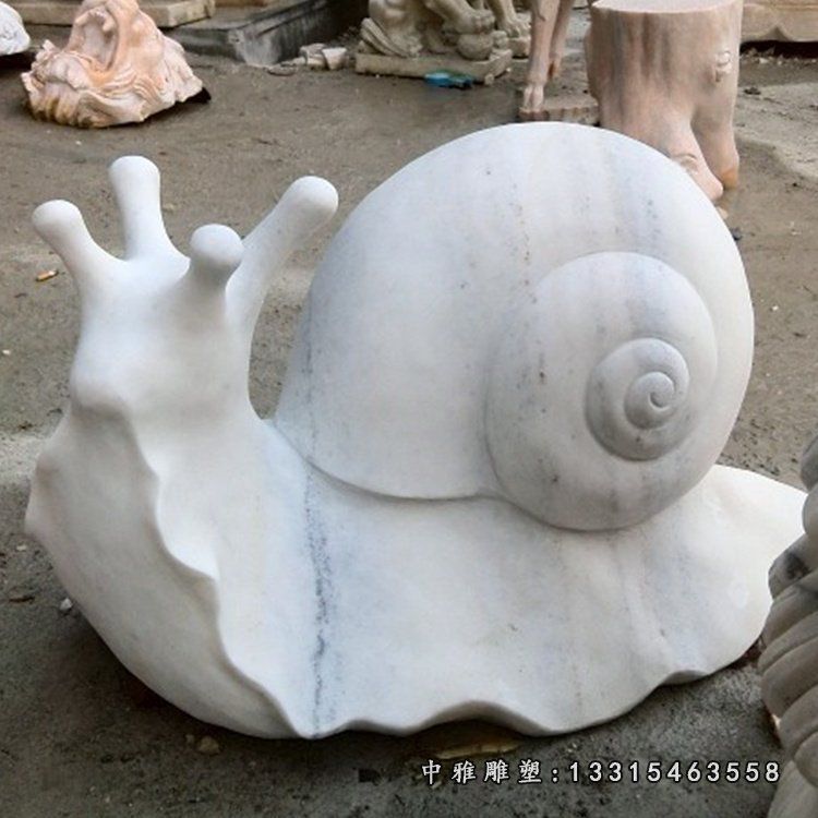 蜗牛雕塑，公园动物石雕摆件