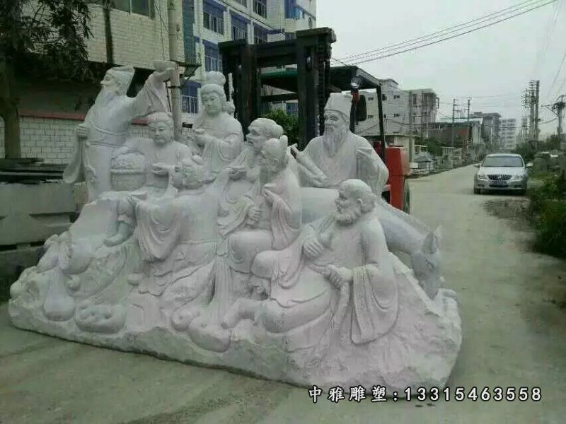 石雕八仙，八仙过海石雕