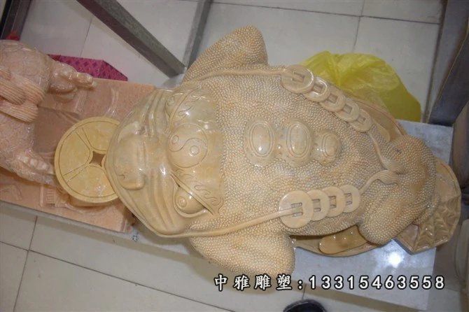 石雕金蟾，招财金蟾雕塑 (1)