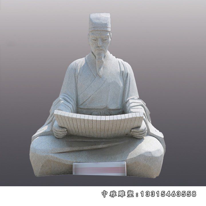 大理石李白读书 石雕广场诗人雕塑