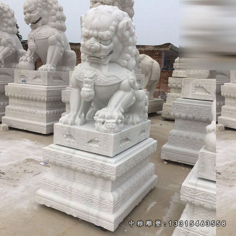 青石西洋吼狮,立式欧式门口狮子石雕 (8)