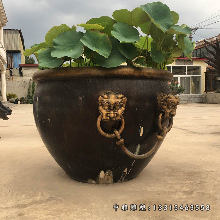 铜雕景观庭院水缸