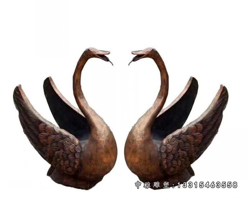 铜雕园林黑天鹅雕塑