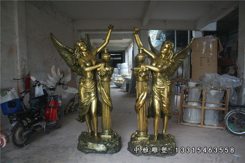 公园铜雕天使雕像