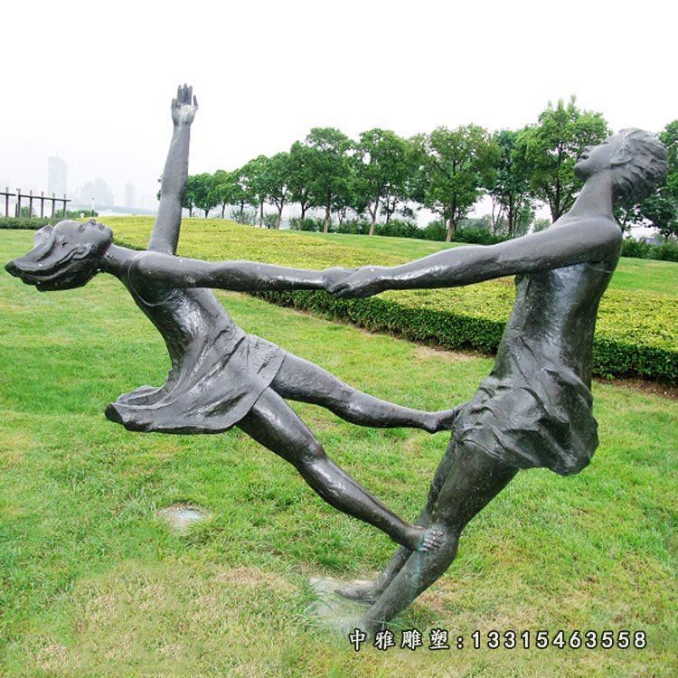 广场铜雕跳舞人物雕像