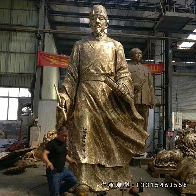 校园古代名人苏轼铜雕