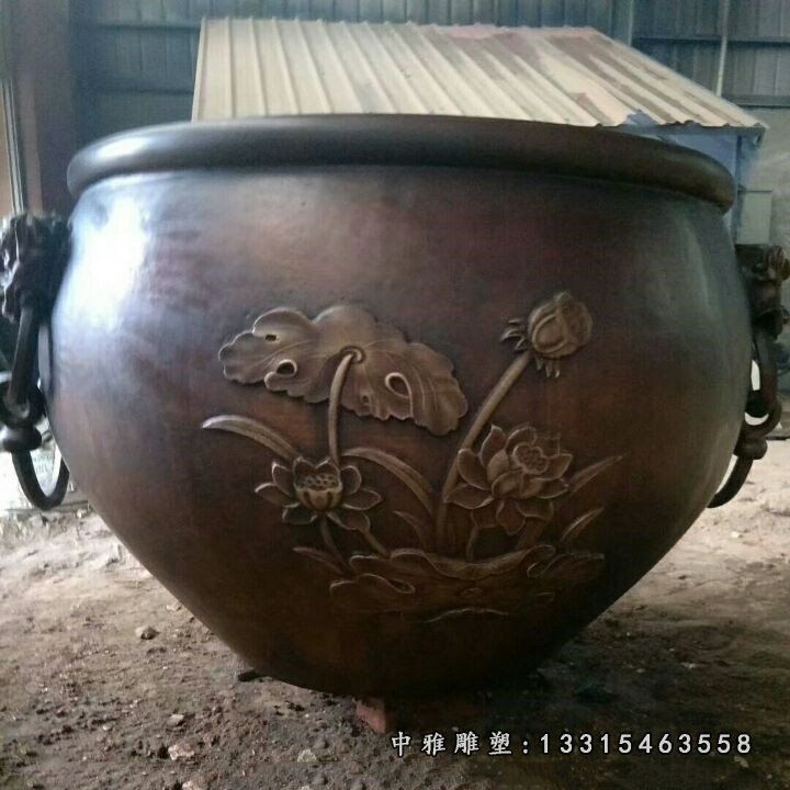 铜雕大型庭院水缸雕塑摆件 (2)