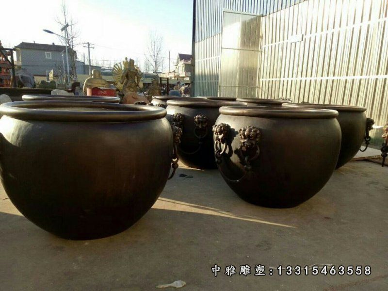 铜雕大型庭院水缸雕塑摆件 (4)