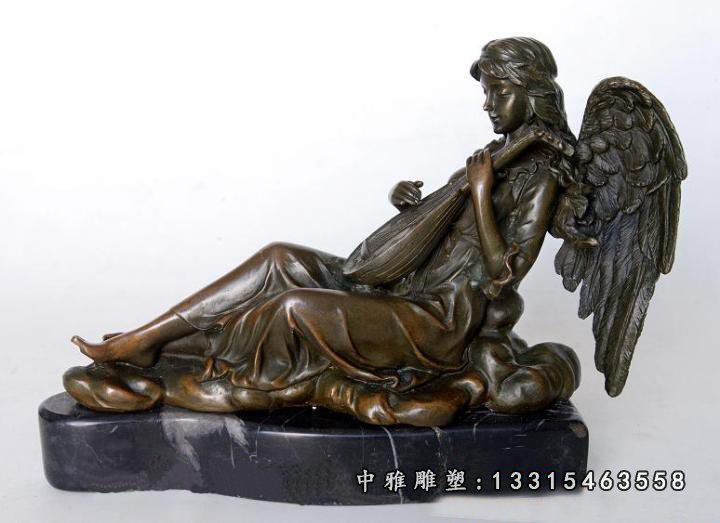 西方天使铜雕，西方人物雕塑