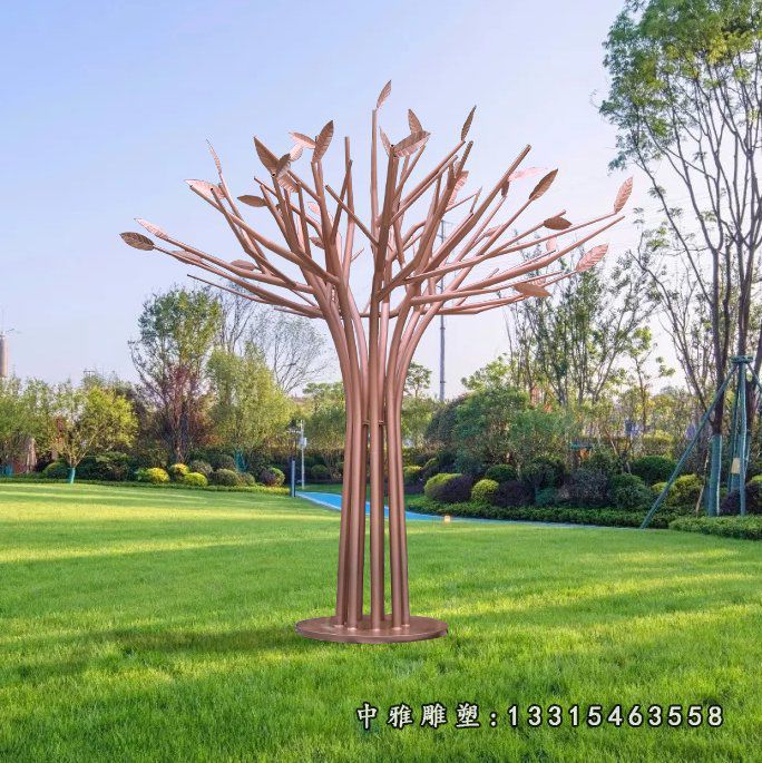 不锈钢城市植物景观雕塑 (2)