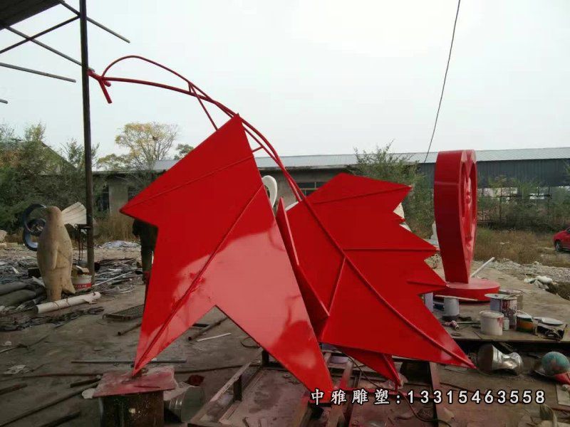 不锈钢树叶装饰雕塑