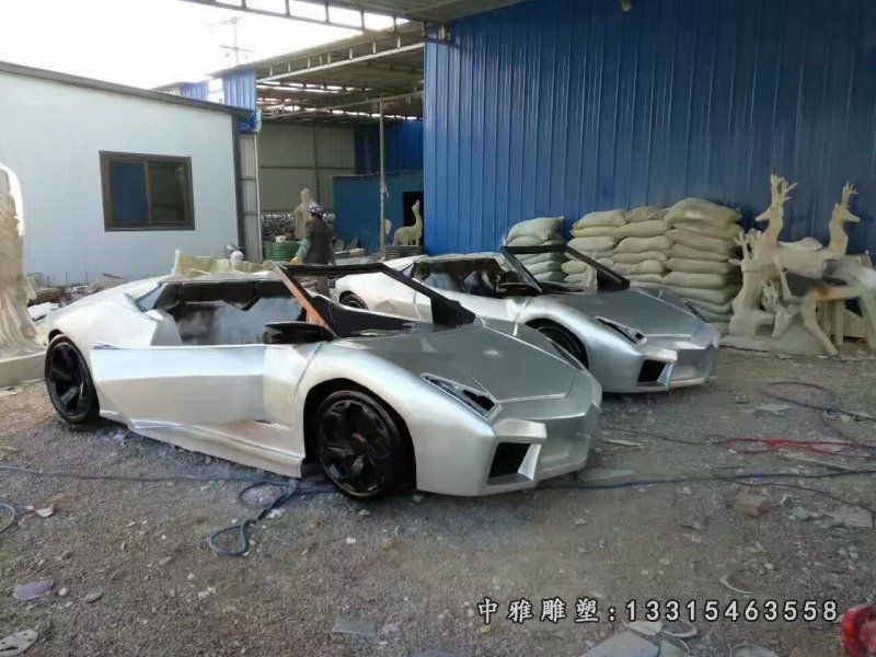 不锈钢车模型雕塑 (2)