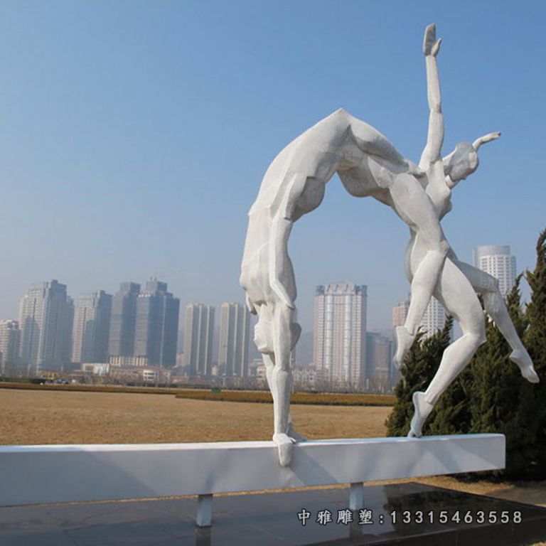 体操雕塑，不锈钢运动雕塑 (2)