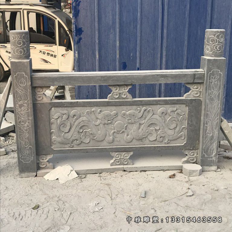 厂家加工定做石雕大桥河道石栏杆小区栏杆栏板花岗岩青石栏杆批发8254