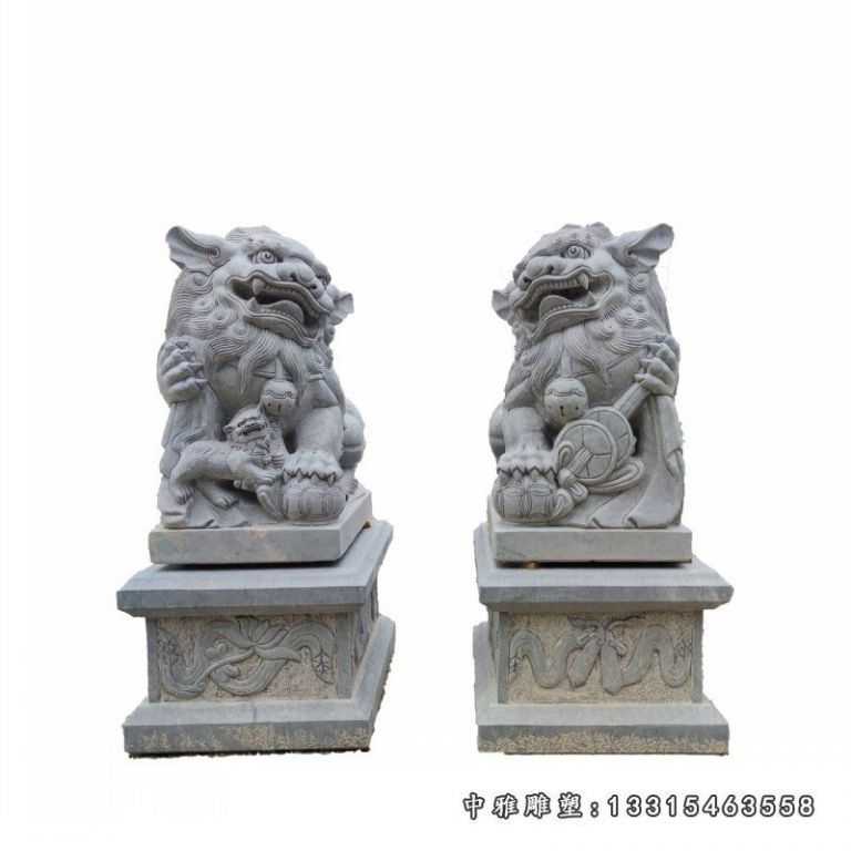 厂家直销 石雕狮子汉白玉门口摆件 大理石动物雕塑狮子一对可定制19970