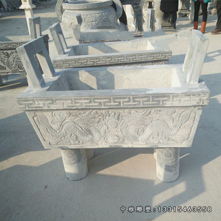 青石四方鼎 石雕寺庙景观雕塑 (4)