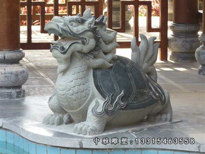 龙龟石雕，大理石龙龟石雕 (2)