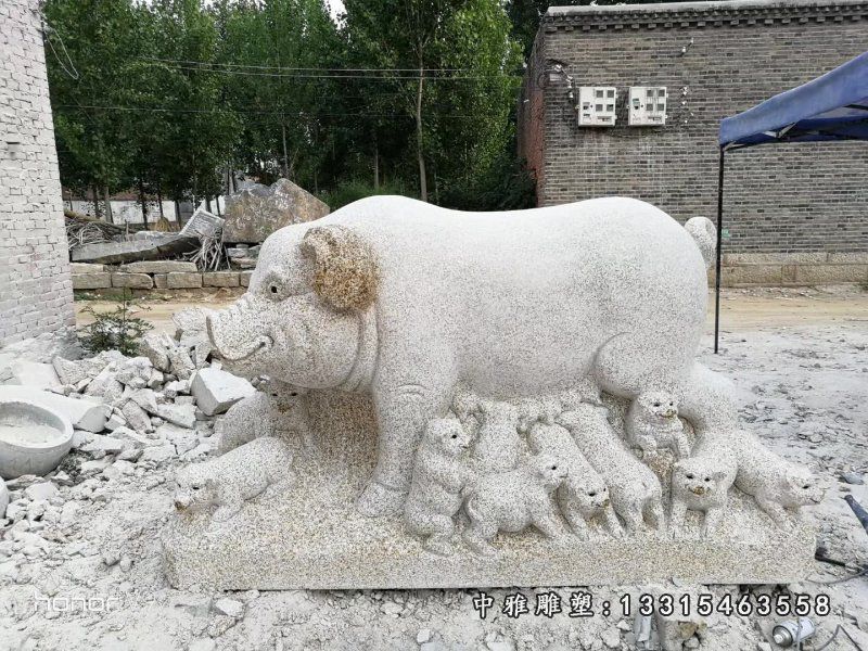 石雕公园动物福猪