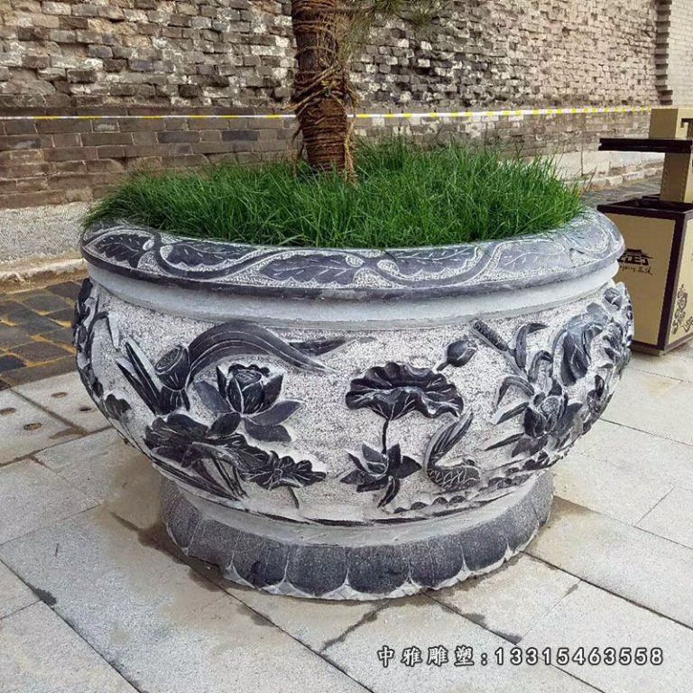 仿古石雕公园花盆