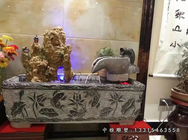 石雕庭院景观流水池
